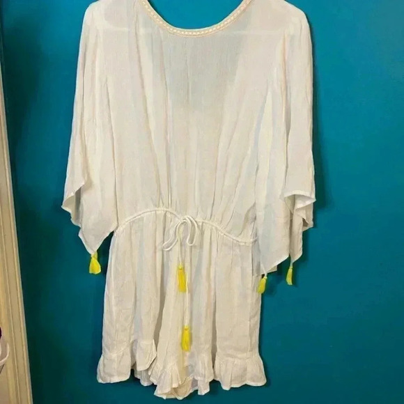 Violet Sky White Boho Coverup Romper - Picture 2 of 8